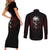 Skull Couples Matching Short Sleeve Bodycon Dress and Long Sleeve Button Shirts Death Skull Game Over - Wonder Print Shop