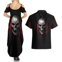 Skull Couples Matching Summer Maxi Dress and Hawaiian Shirt Death Skull Game Over - Wonder Print Shop