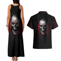 Skull Couples Matching Tank Maxi Dress And Hawaiian Shirt Death Skull Game Over - Wonder Print Shop