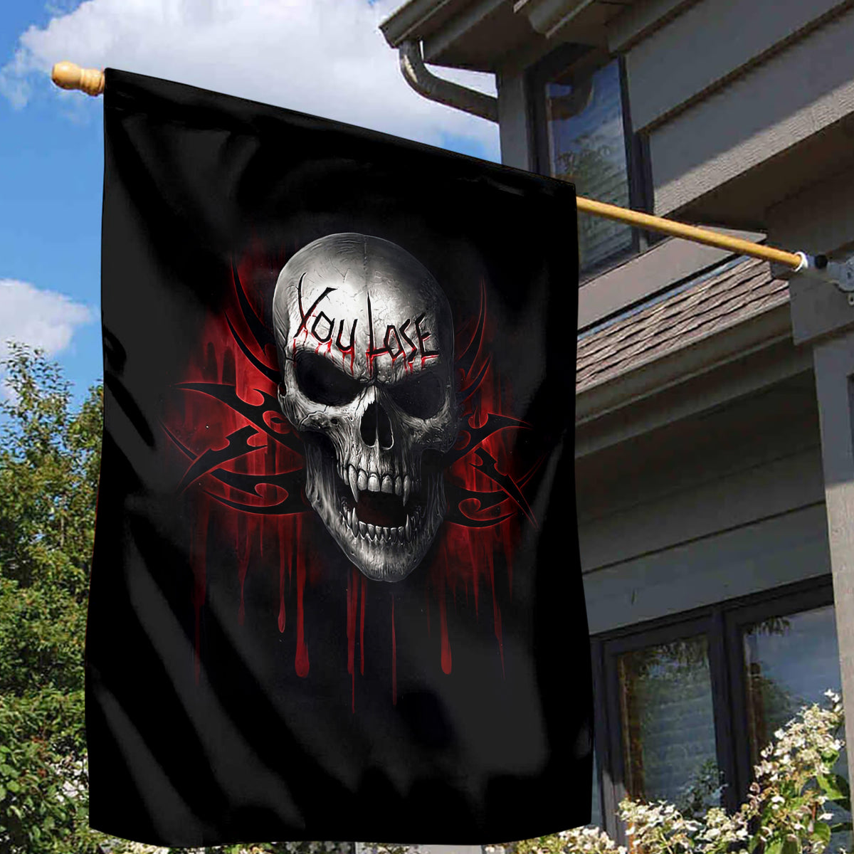Skull Garden Flag Death Skull Game Over - Wonder Print Shop