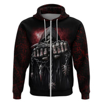 Skull Hoodie Death Skull Game Over - Wonder Print Shop