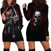 Skull Hoodie Dress Death Skull Game Over - Wonder Print Shop