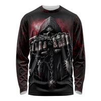 Skull Long Sleeve Shirt Death Skull Game Over - Wonder Print Shop