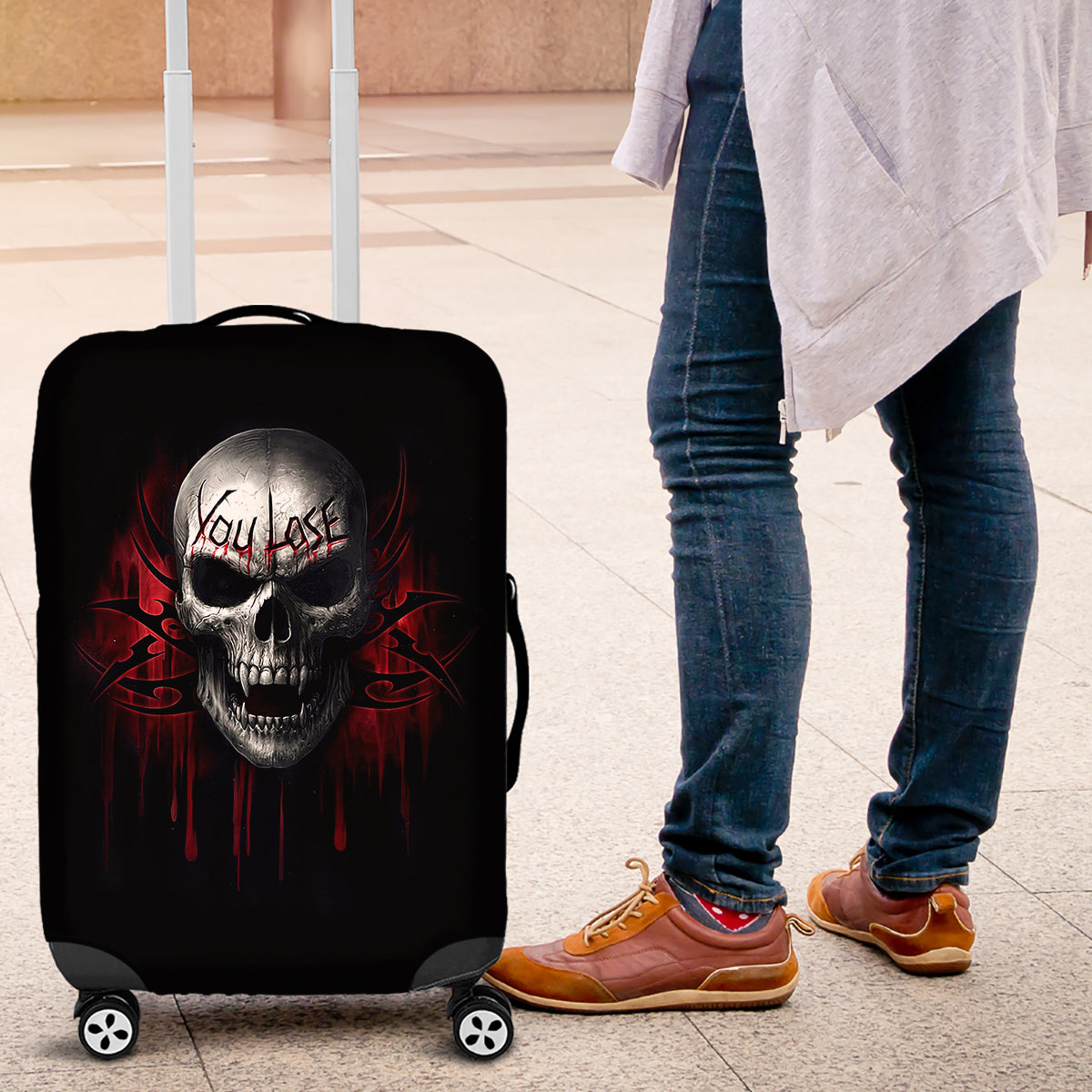 Skull Luggage Cover Death Skull Game Over - Wonder Print Shop