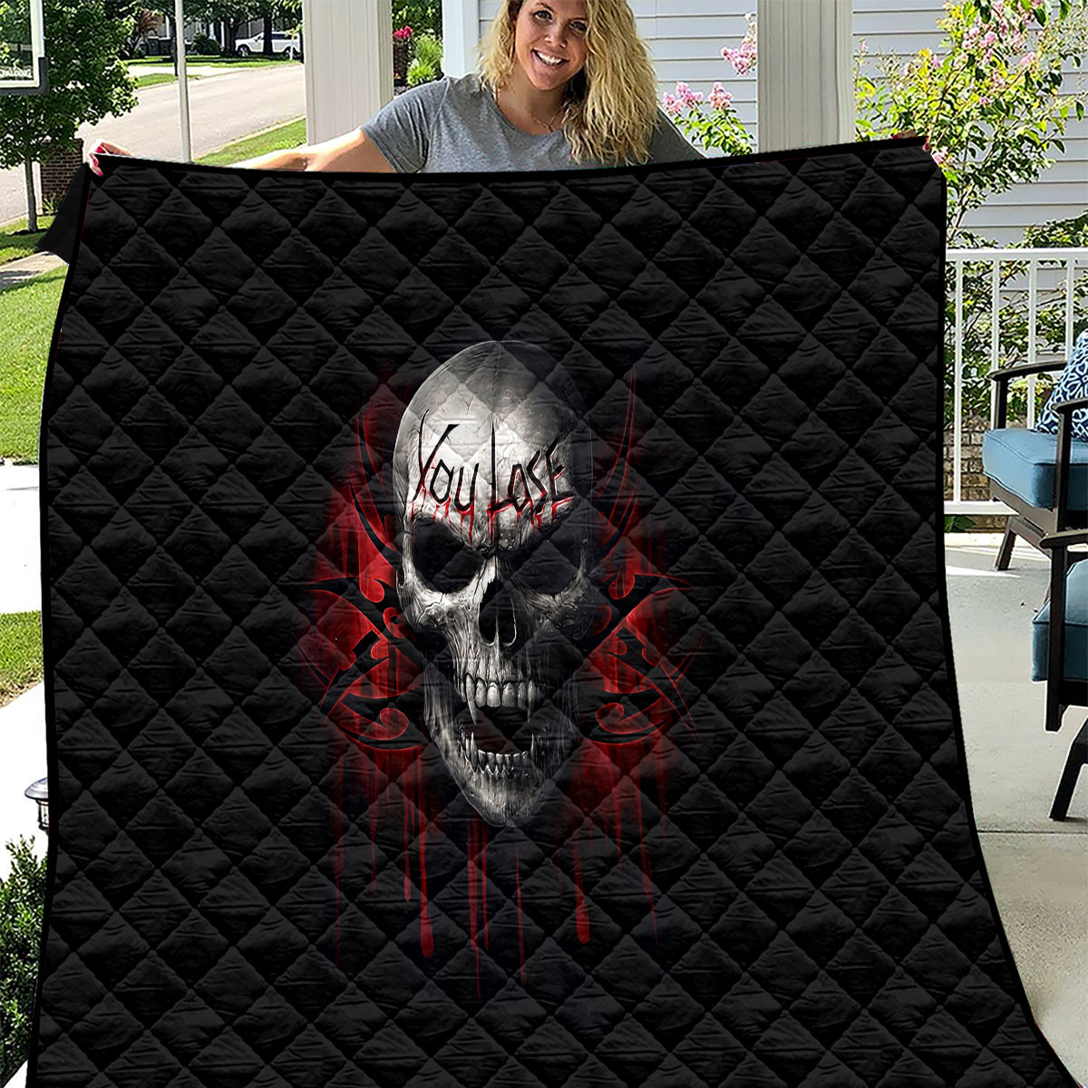 Skull Quilt Death Skull Game Over - Wonder Print Shop