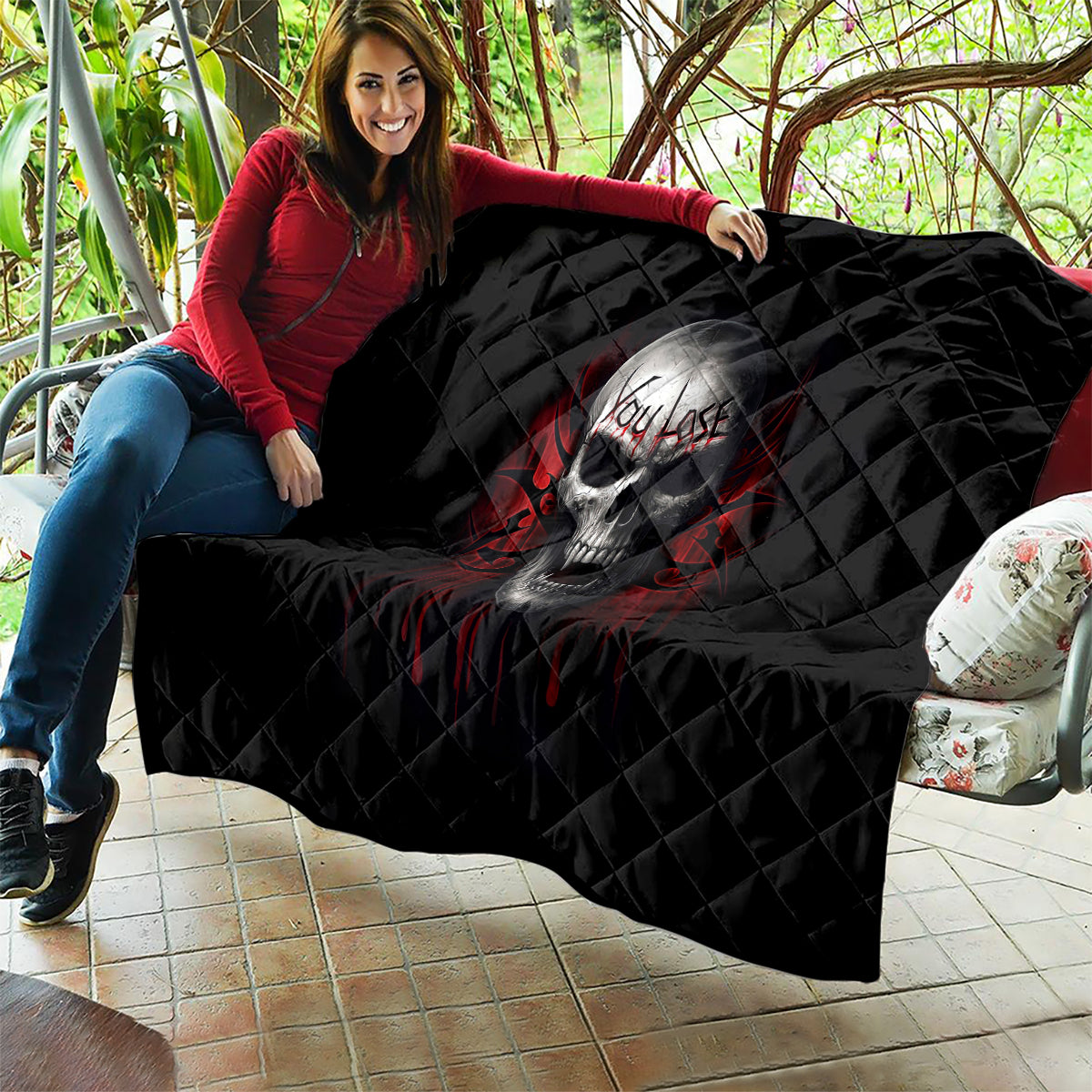 Skull Quilt Death Skull Game Over - Wonder Print Shop
