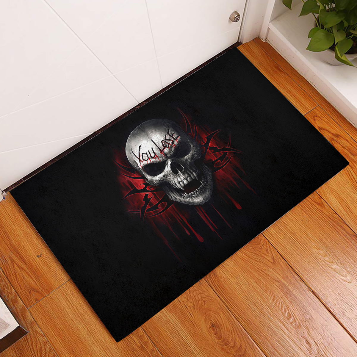 Skull Rubber Doormat Death Skull Game Over - Wonder Print Shop