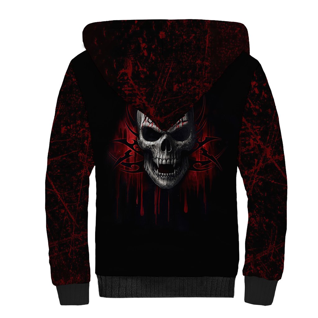 Skull Sherpa Hoodie Death Skull Game Over - Wonder Print Shop