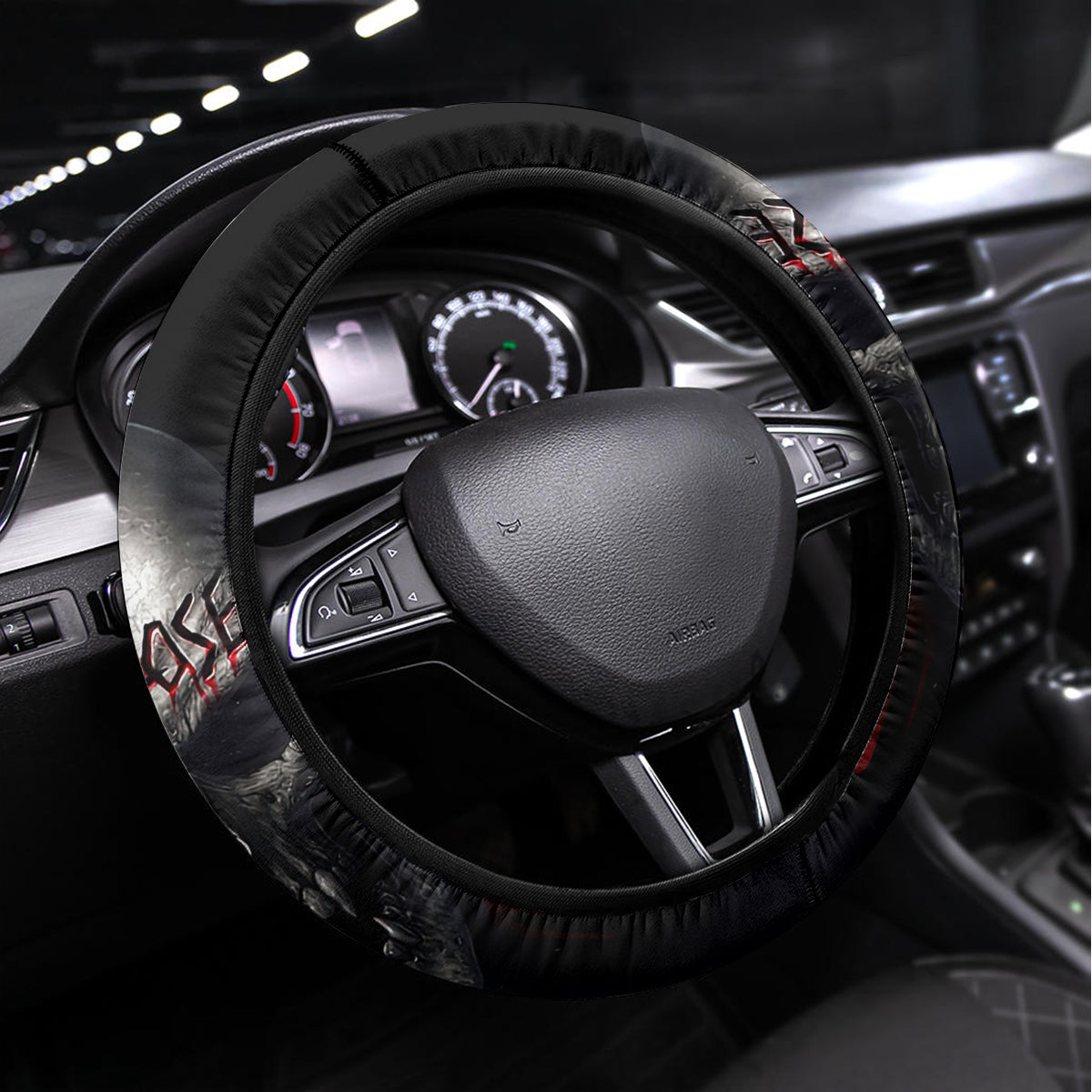Skull Steering Wheel Cover Death Skull Game Over - Wonder Print Shop