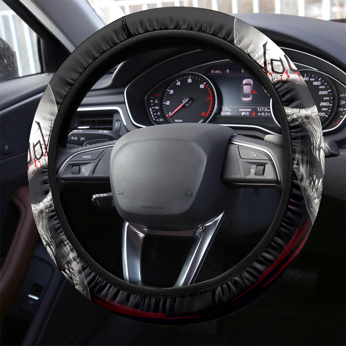 Skull Steering Wheel Cover Death Skull Game Over - Wonder Print Shop