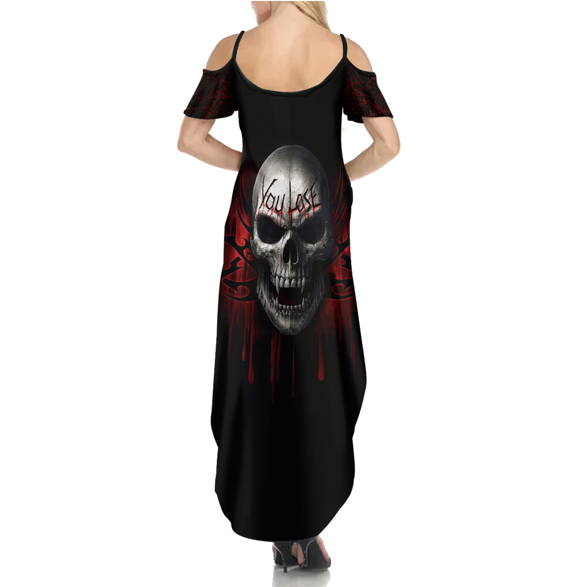 Skull Summer Maxi Dress Death Skull Game Over - Wonder Print Shop