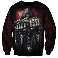 Skull Sweatshirt Death Skull Game Over - Wonder Print Shop