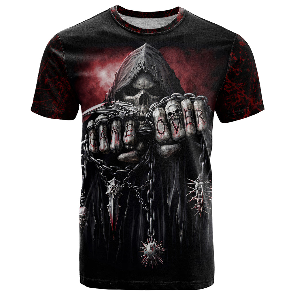 Skull T Shirt Death Skull Game Over - Wonder Print Shop
