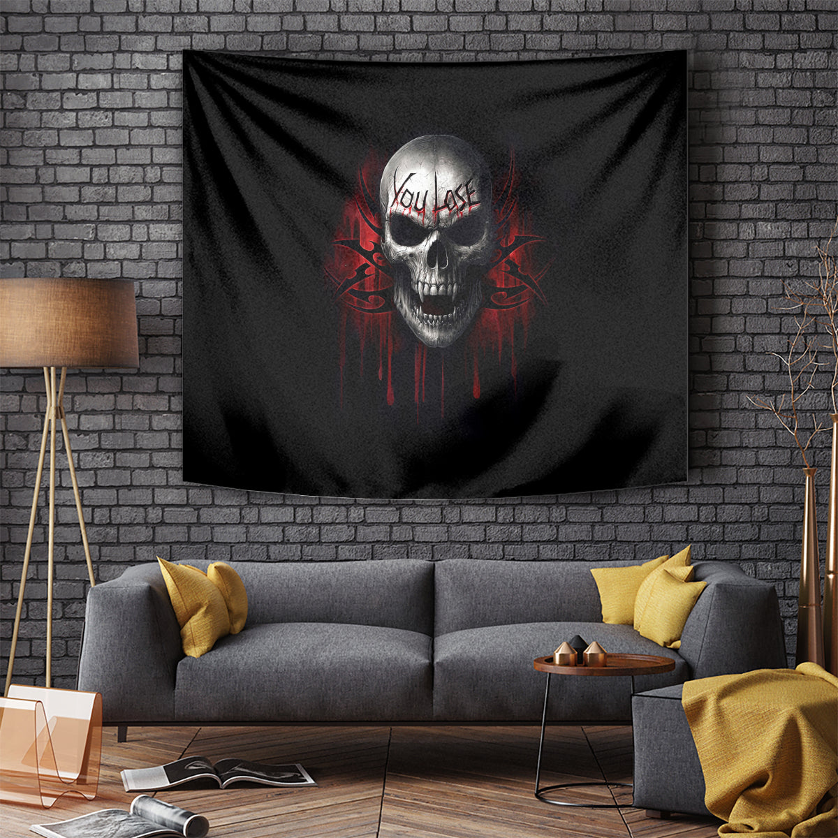 Skull Tapestry Death Skull Game Over - Wonder Print Shop