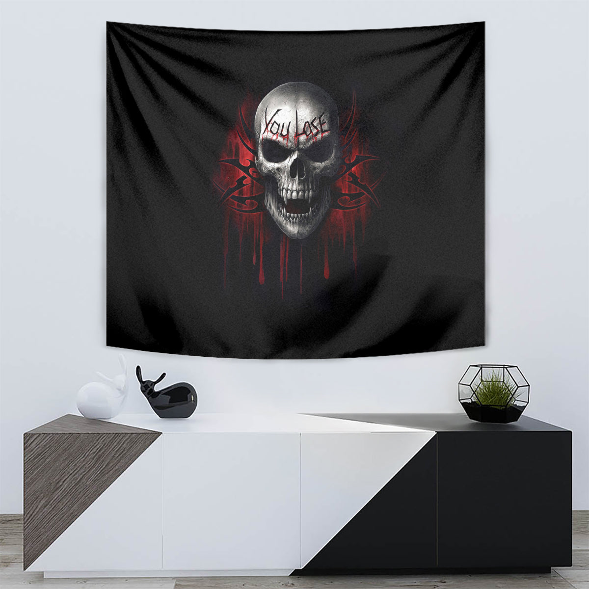 Skull Tapestry Death Skull Game Over - Wonder Print Shop