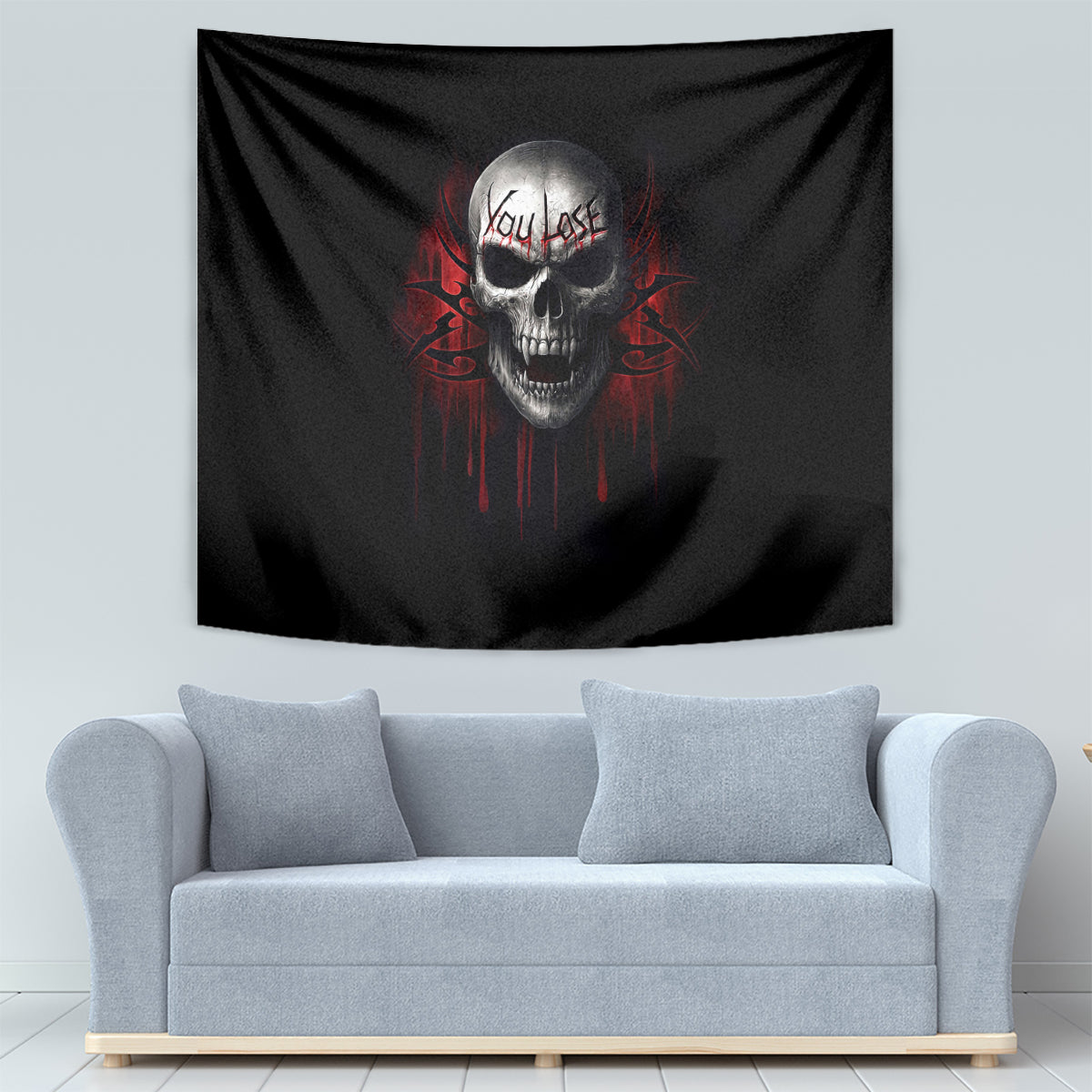 Skull Tapestry Death Skull Game Over - Wonder Print Shop