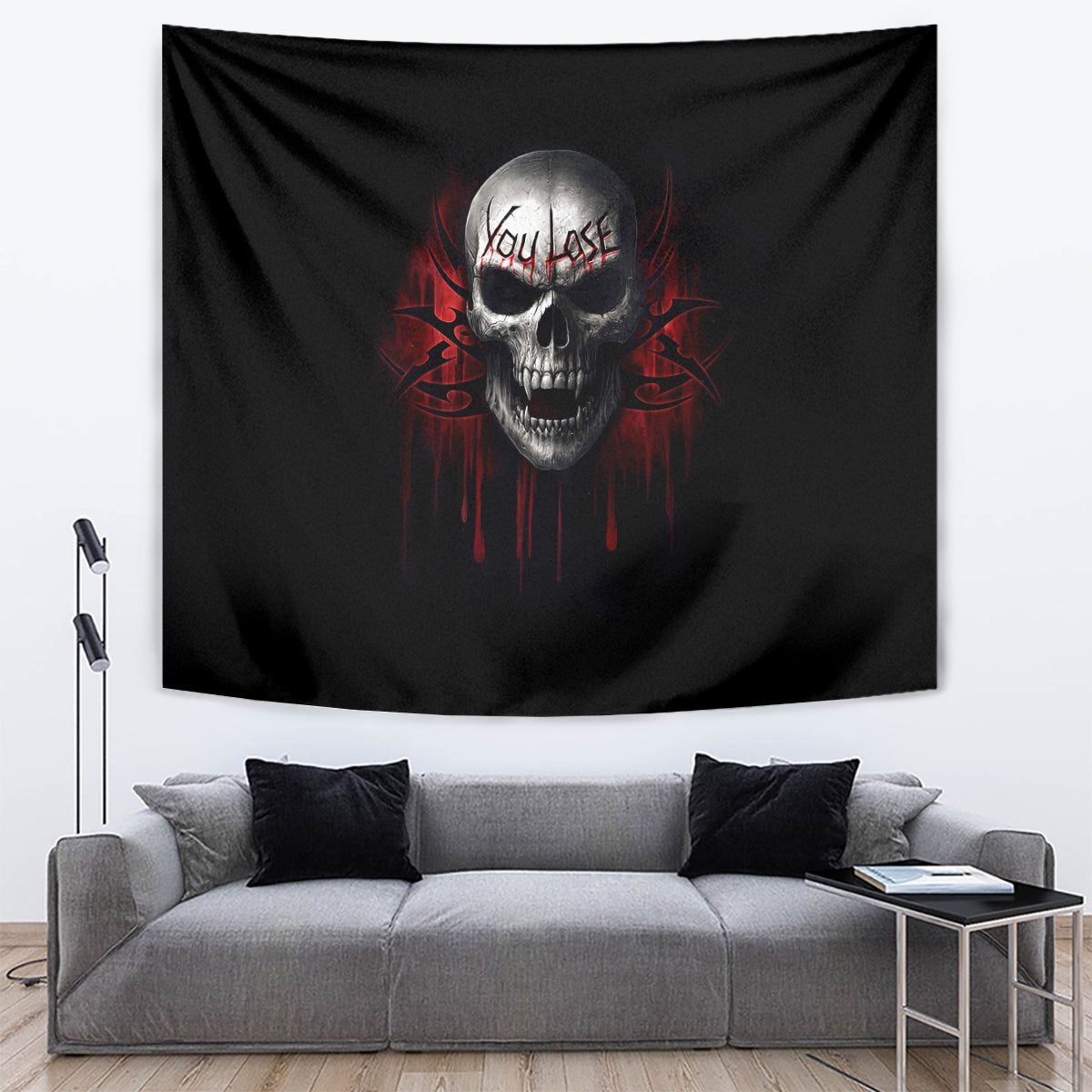 Skull Tapestry Death Skull Game Over - Wonder Print Shop