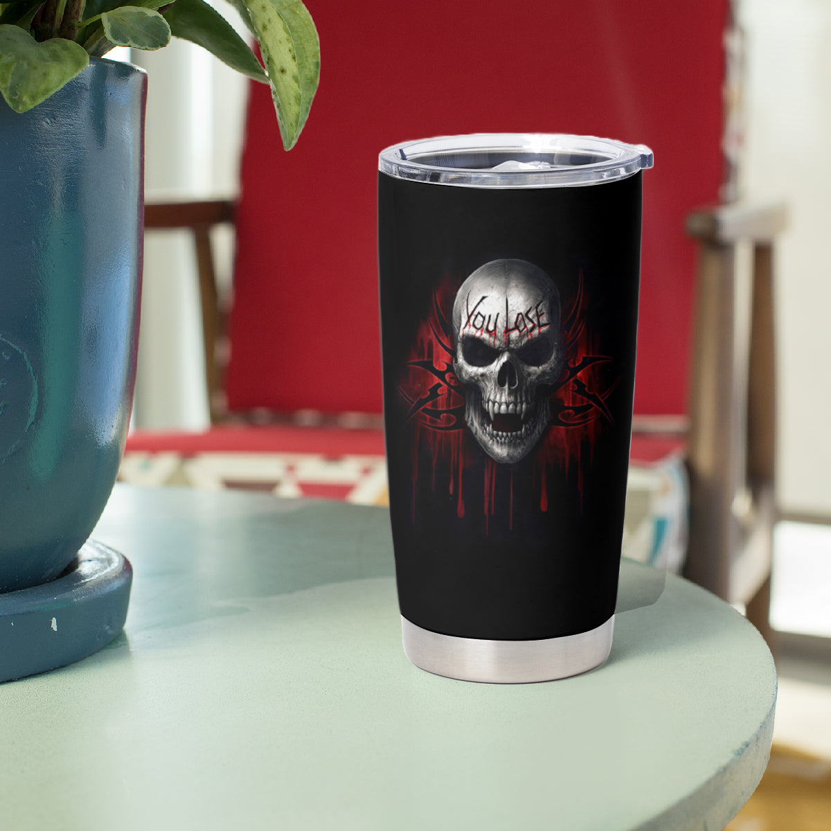 Skull Tumbler Cup Death Skull Game Over - Wonder Print Shop