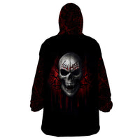 Skull Wearable Blanket Hoodie Death Skull Game Over - Wonder Print Shop