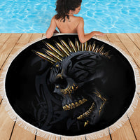 Skull Beach Blanket Golden Skull Gangster - Wonder Print Shop