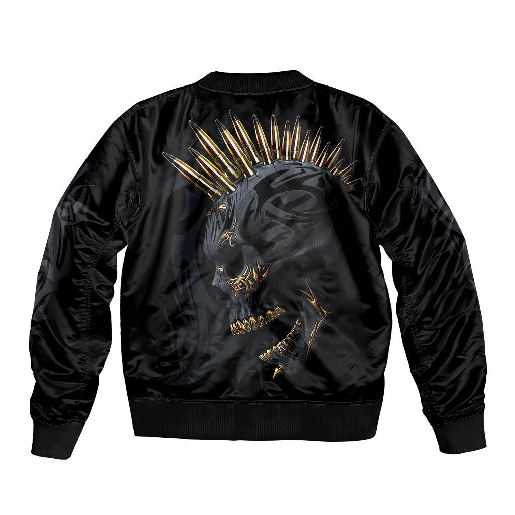 Skull Bomber Jacket Golden Skull Gangster - Wonder Print Shop