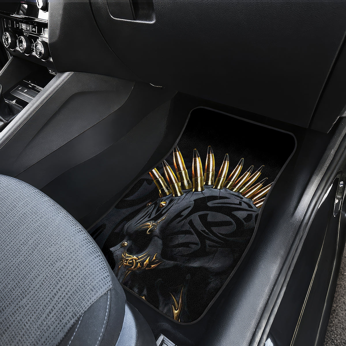 Skull Car Mats Golden Skull Gangster - Wonder Print Shop