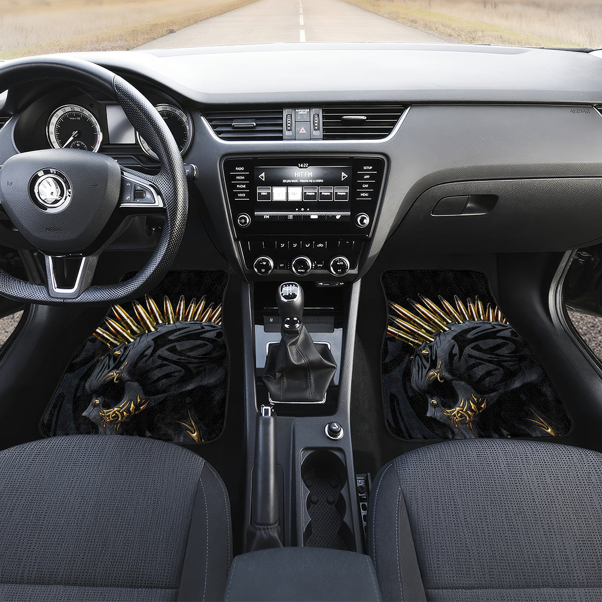 Skull Car Mats Golden Skull Gangster - Wonder Print Shop