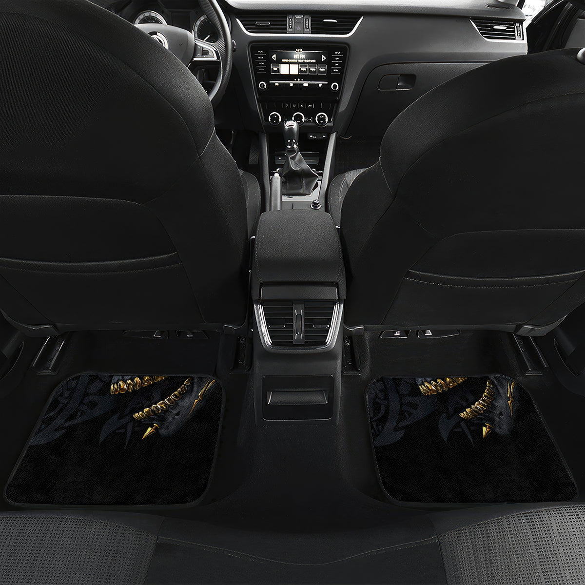 Skull Car Mats Golden Skull Gangster - Wonder Print Shop