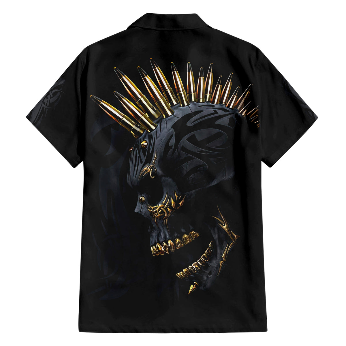 Skull Hawaiian Shirt Golden Skull Gangster - Wonder Print Shop