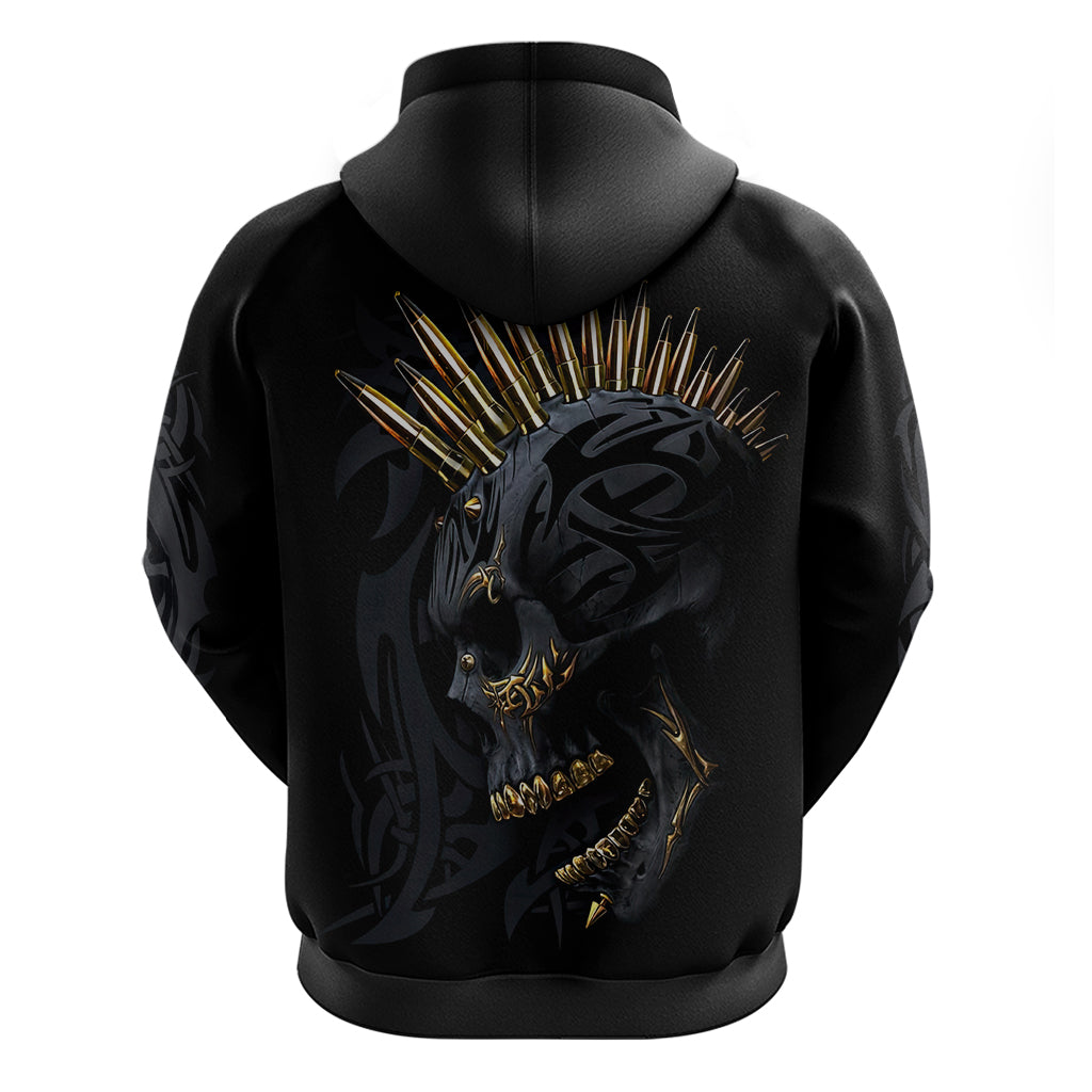 Skull Hoodie Golden Skull Gangster - Wonder Print Shop