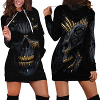Skull Hoodie Dress Golden Skull Gangster - Wonder Print Shop