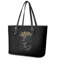 Skull Leather Tote Bag Golden Skull Gangster - Wonder Print Shop