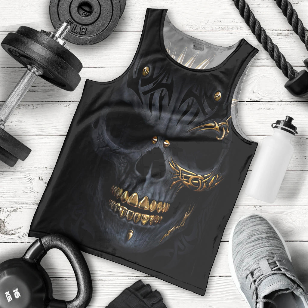 Skull Men Tank Top Golden Skull Gangster DT01