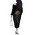 Skull Off The Shoulder Long Sleeve Dress Golden Skull Gangster - Wonder Print Shop