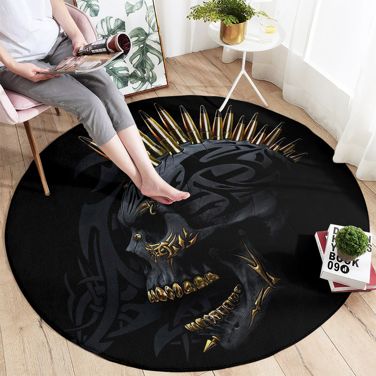 skull-round-carpet-golden-skull-gangster