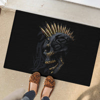 Skull Rubber Doormat Golden Skull Gangster - Wonder Print Shop