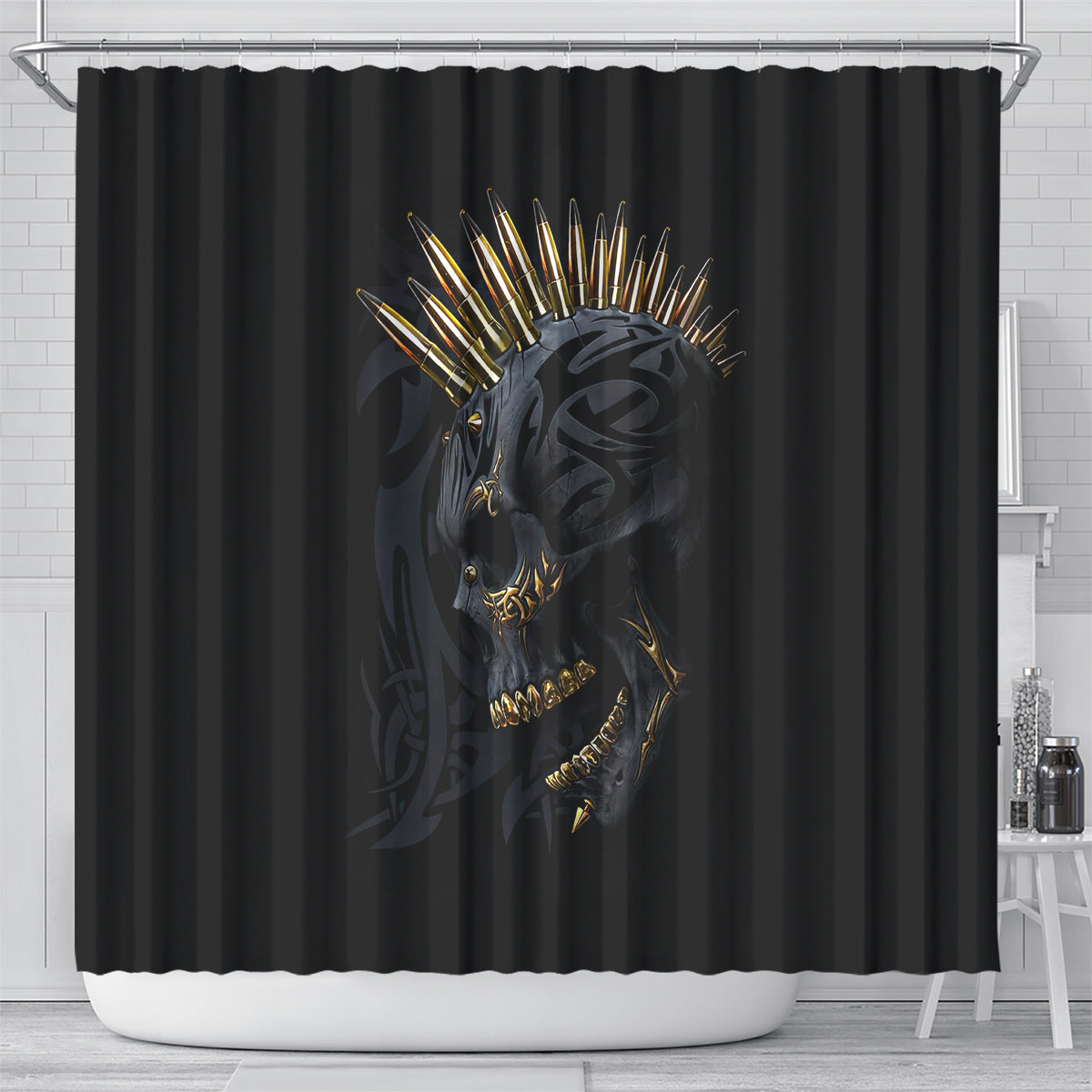 skull-shower-curtain-golden-skull-gangster