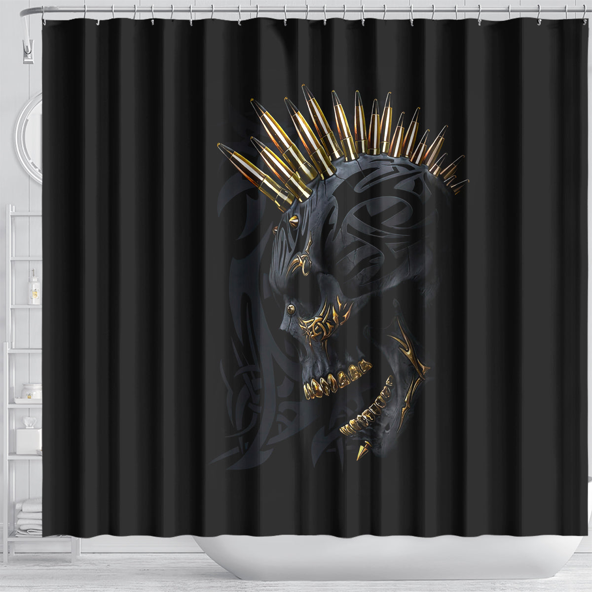 skull-shower-curtain-golden-skull-gangster