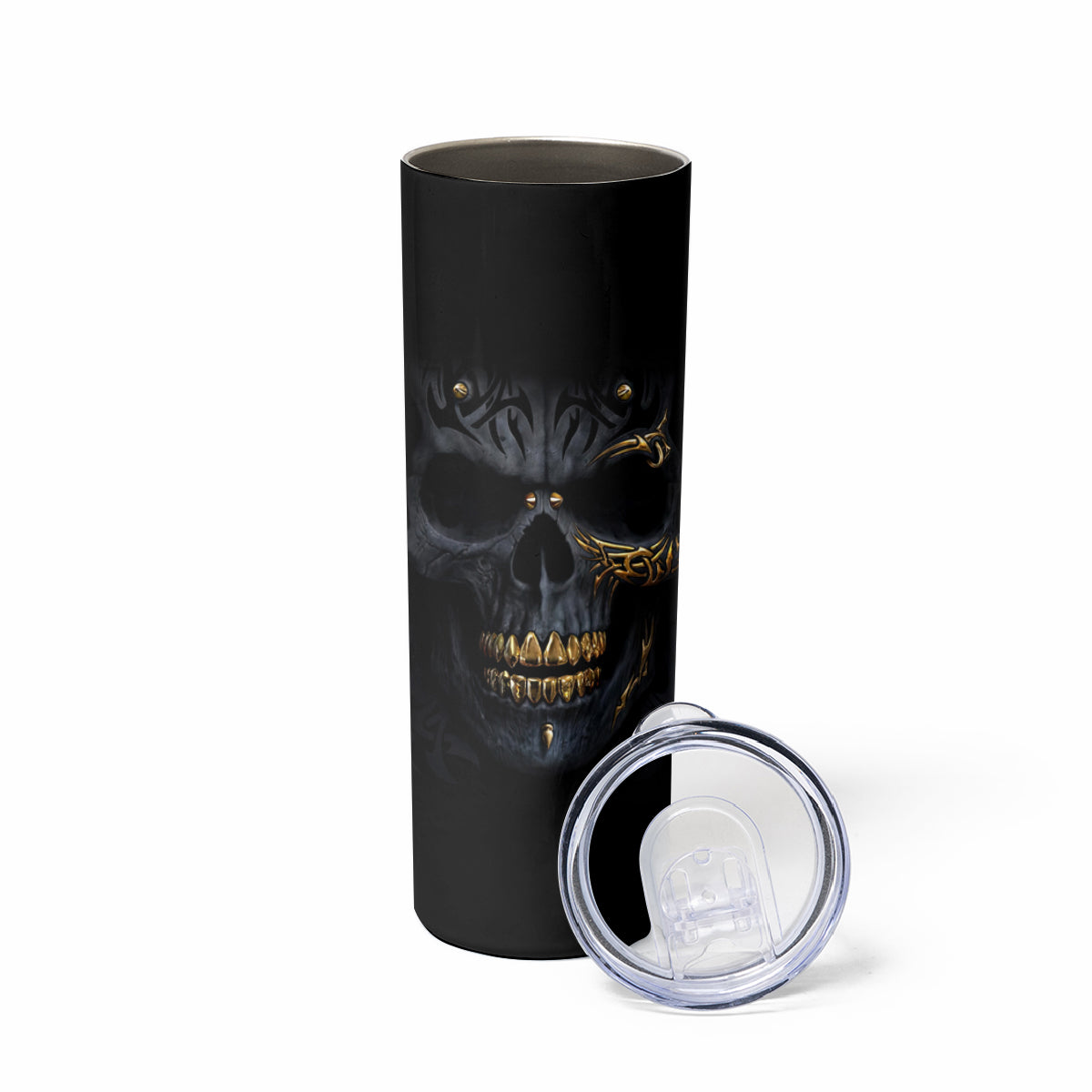Skull Skinny Tumbler Golden Skull Gangster - Wonder Print Shop