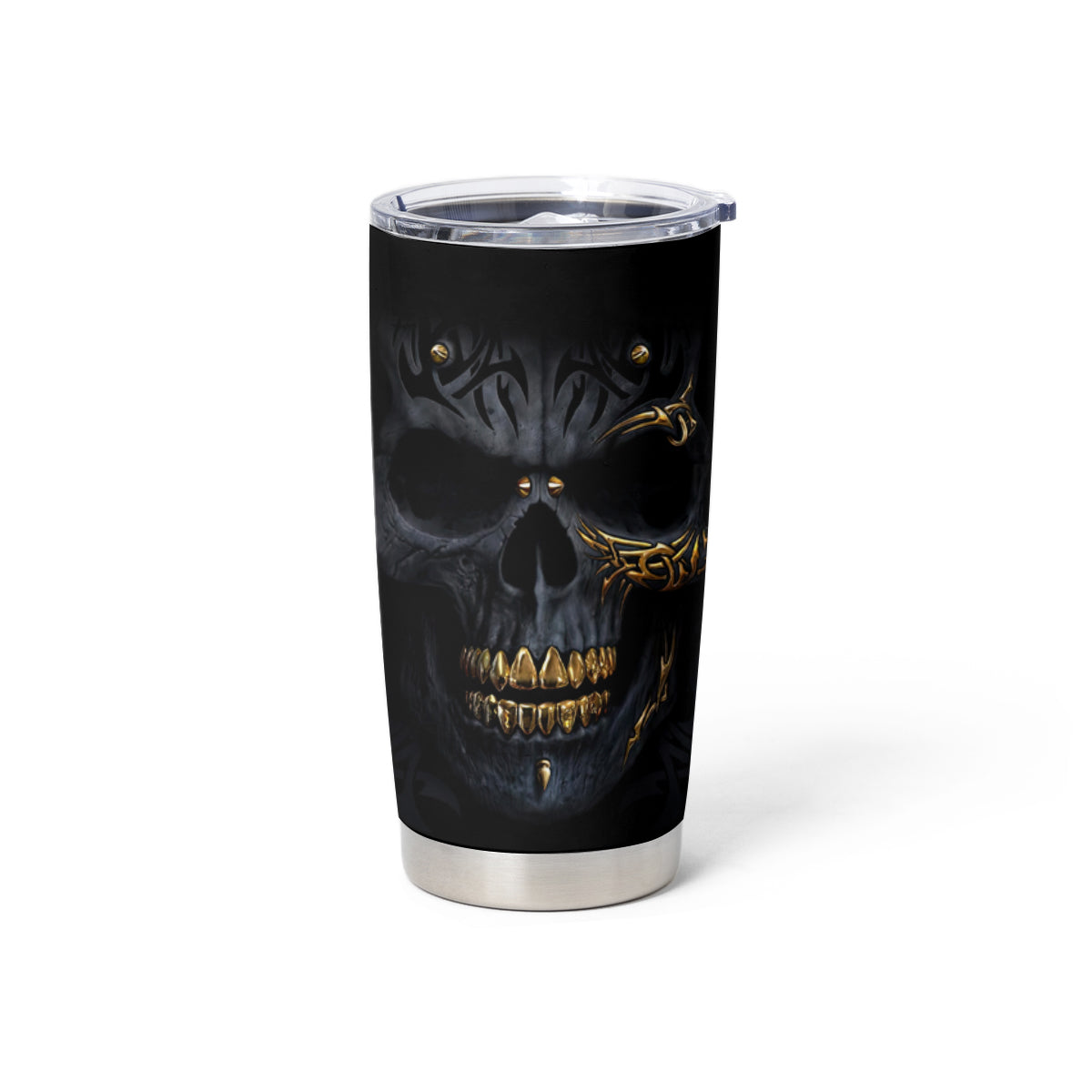 Skull Tumbler Cup Golden Skull Gangster - Wonder Print Shop