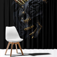 Skull Window Curtain Golden Skull Gangster - Wonder Print Shop