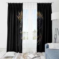 Skull Window Curtain Golden Skull Gangster - Wonder Print Shop