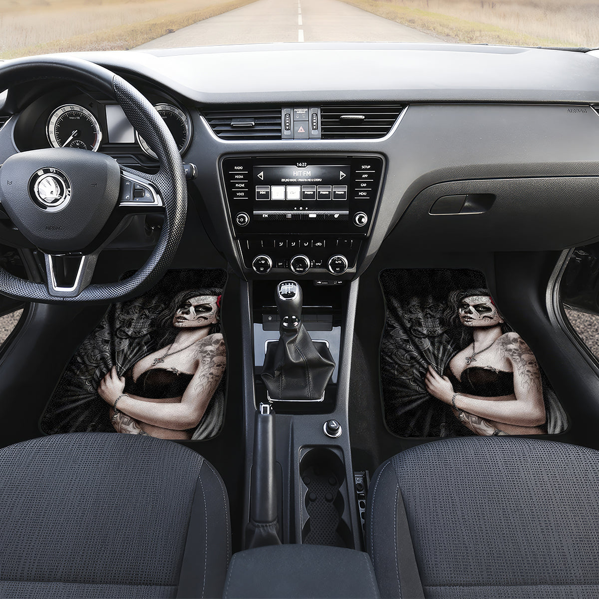 Skull Car Mats Girl Day Of The Dead - Wonder Print Shop