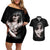 Skull Couples Matching Off Shoulder Short Dress and Hawaiian Shirt Girl Day Of The Dead - Wonder Print Shop