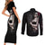 Skull Couples Matching Short Sleeve Bodycon Dress and Long Sleeve Button Shirts Girl Day Of The Dead - Wonder Print Shop