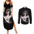 Skull Couples Matching Summer Maxi Dress and Long Sleeve Button Shirts Girl Day Of The Dead - Wonder Print Shop
