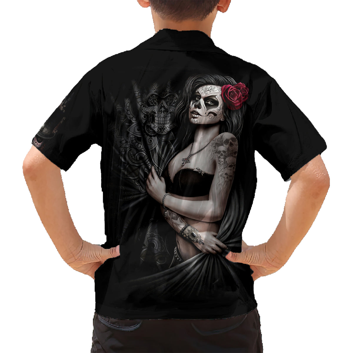 Skull Hawaiian Shirt Girl Day Of The Dead - Wonder Print Shop