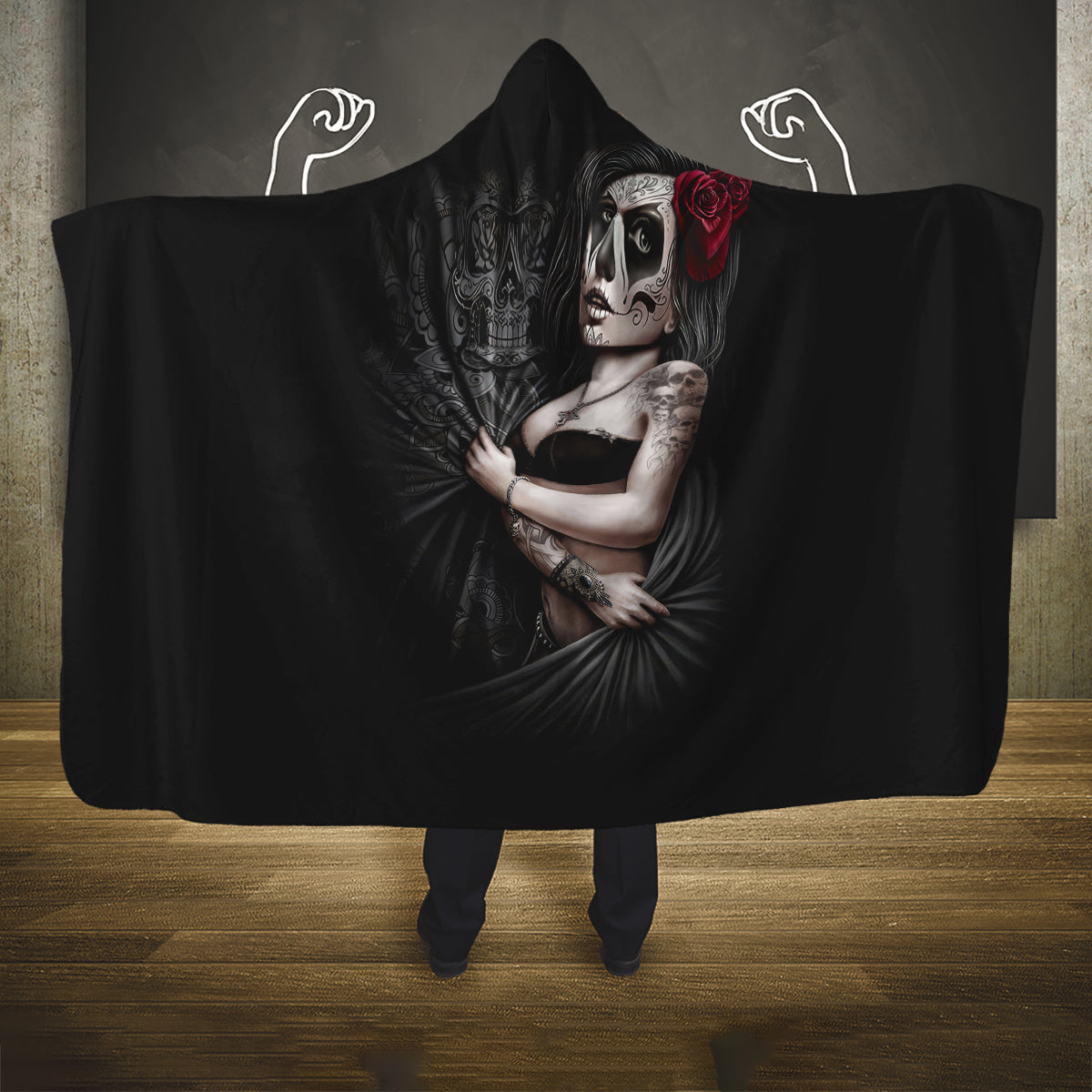 skull-hooded-blanket-girl-day-of-the-dead