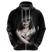 Skull Hoodie Girl Day Of The Dead - Wonder Print Shop