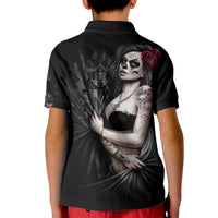 Skull Kid Polo Shirt Girl Day Of The Dead - Wonder Print Shop
